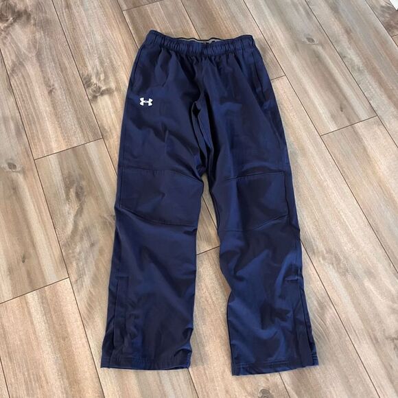 Under‎ Armour Navy Athletic Workout Pants Men S or Youth Large - Picture 2 of 4